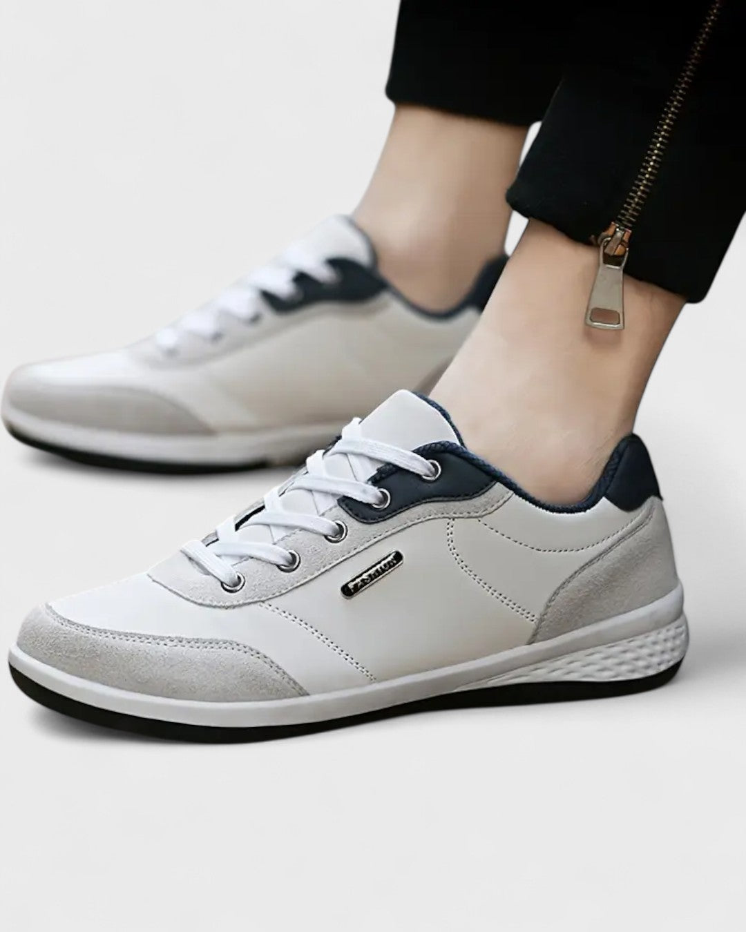 Baskets en cuir pour homme avec semelle légère