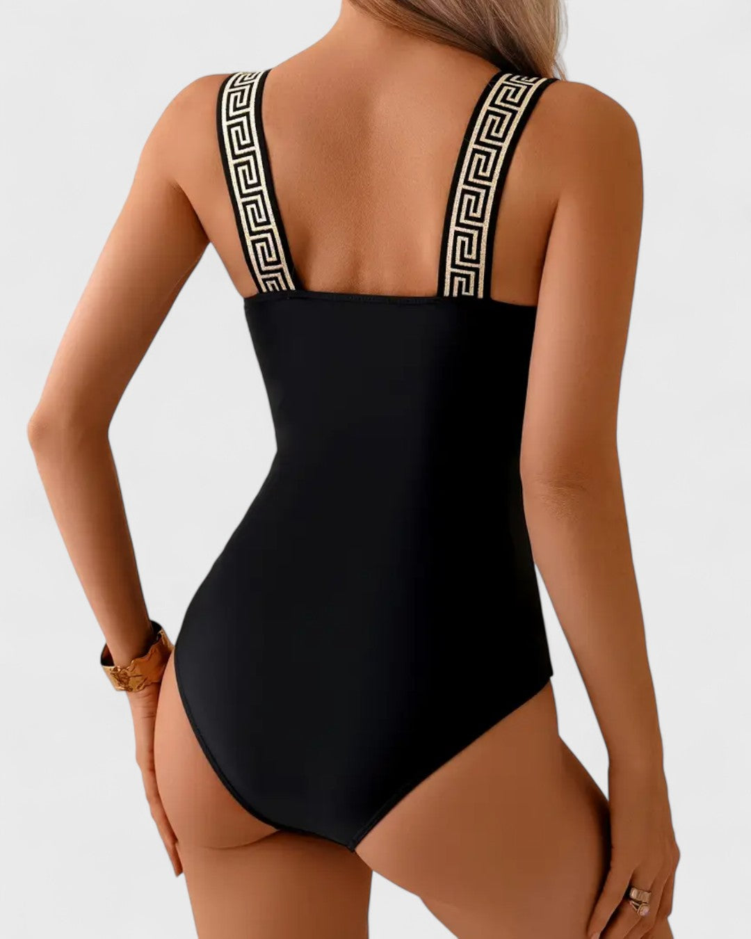 Maillot de bain une pièce à bretelles décoratives