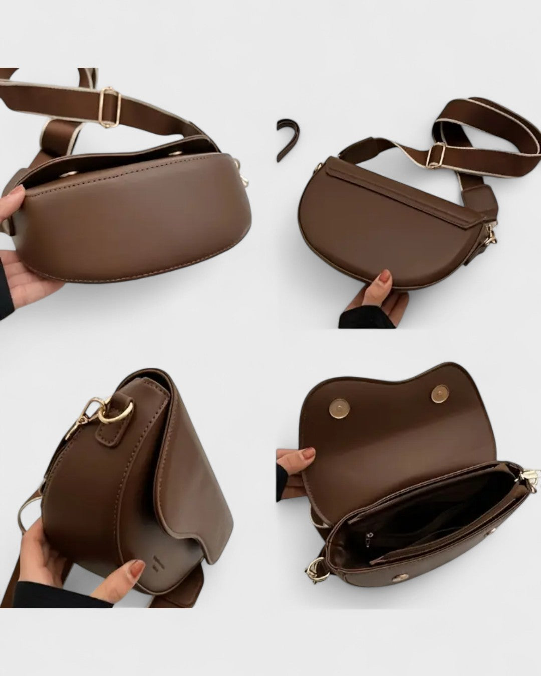 Sac bandoulière demi-lune au charme minimaliste