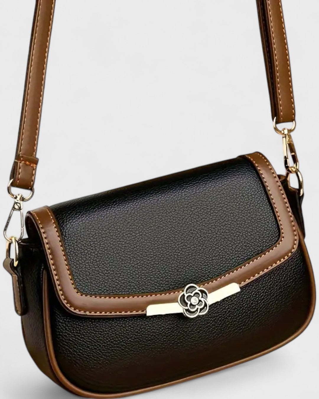 Sac bandoulière fleur décorative