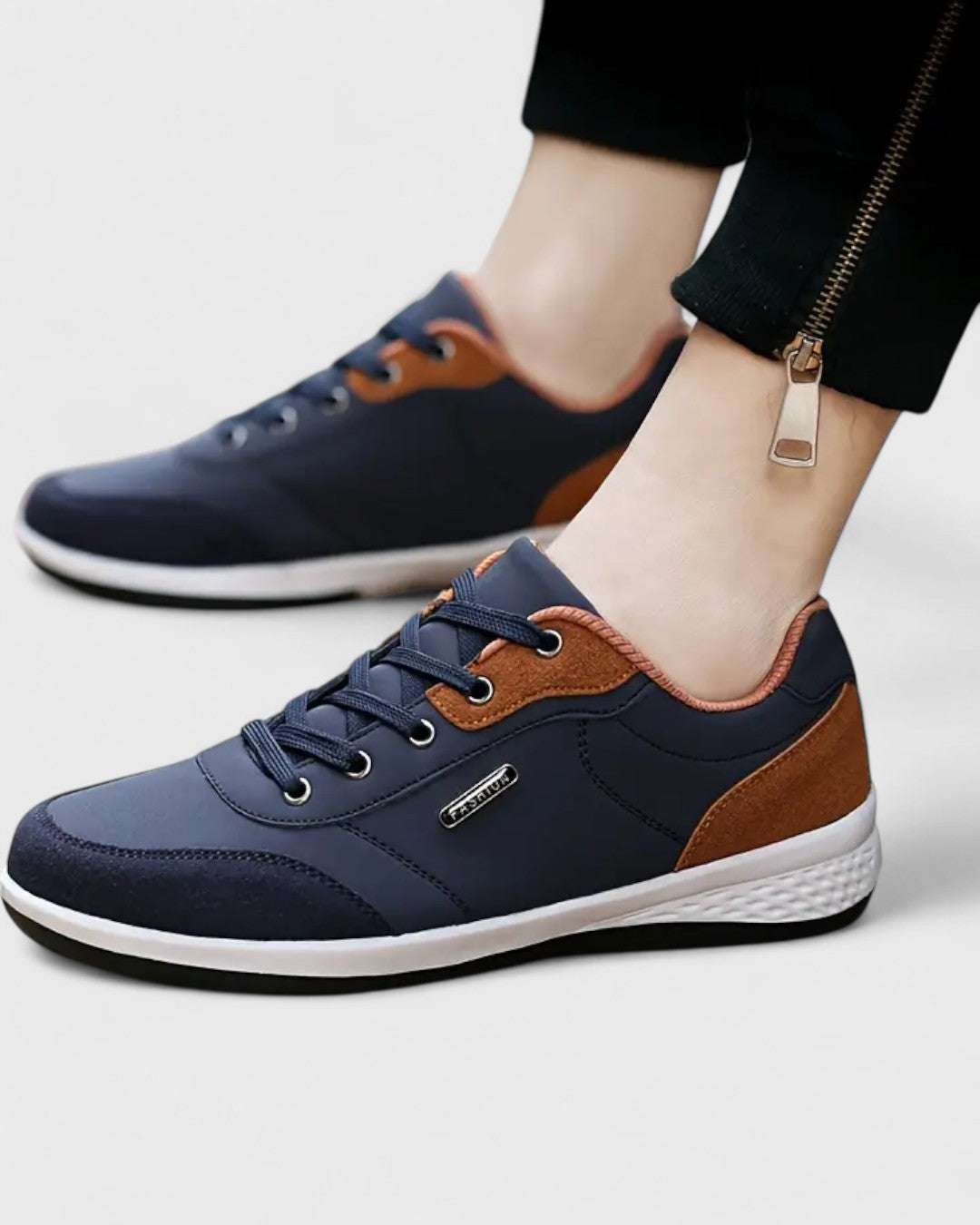 Baskets en cuir pour homme avec semelle légère