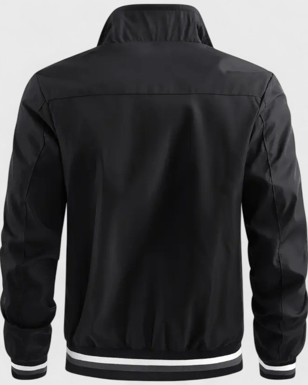 Blouson décontracté à col montant rayé