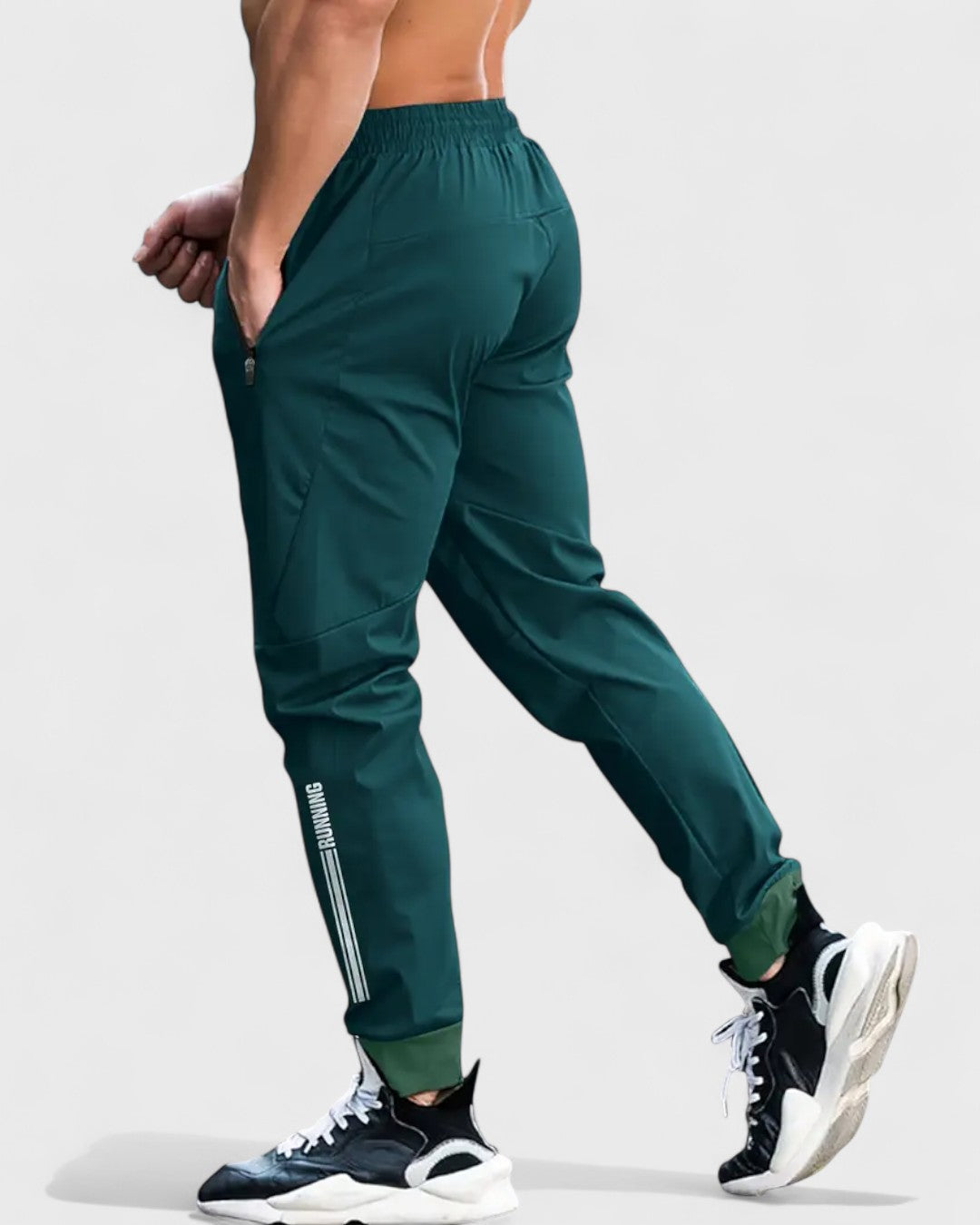 Joggers de sport bleu marine pour homme avec fermetures zippées