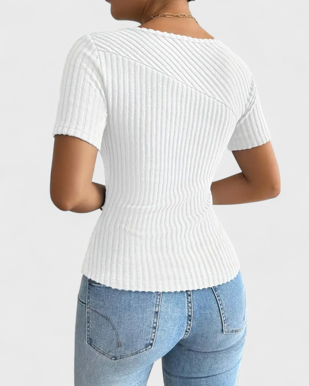 T-shirt tricoté côtelé