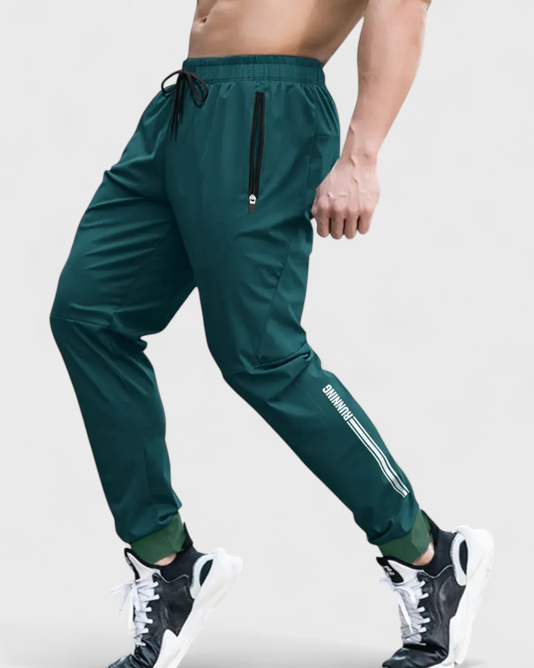 Joggers de sport bleu marine pour homme avec fermetures zippées