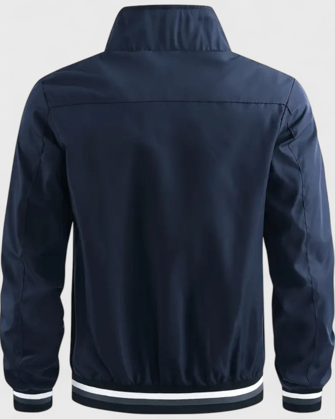 Blouson décontracté à col montant rayé