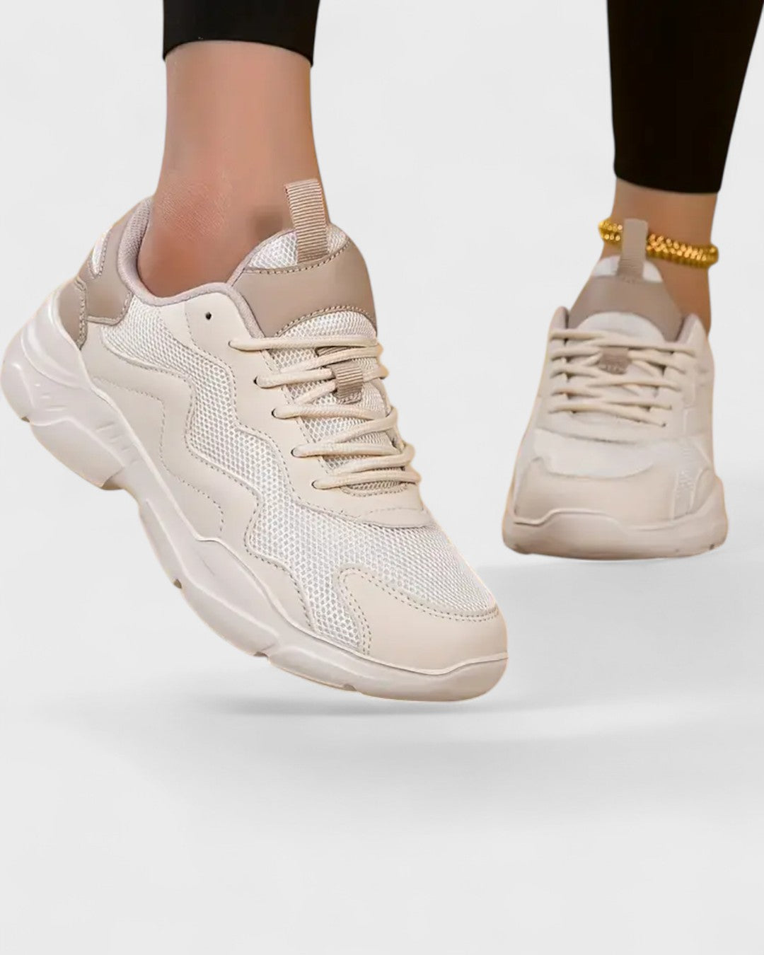 Baskets femme avec tige en mesh