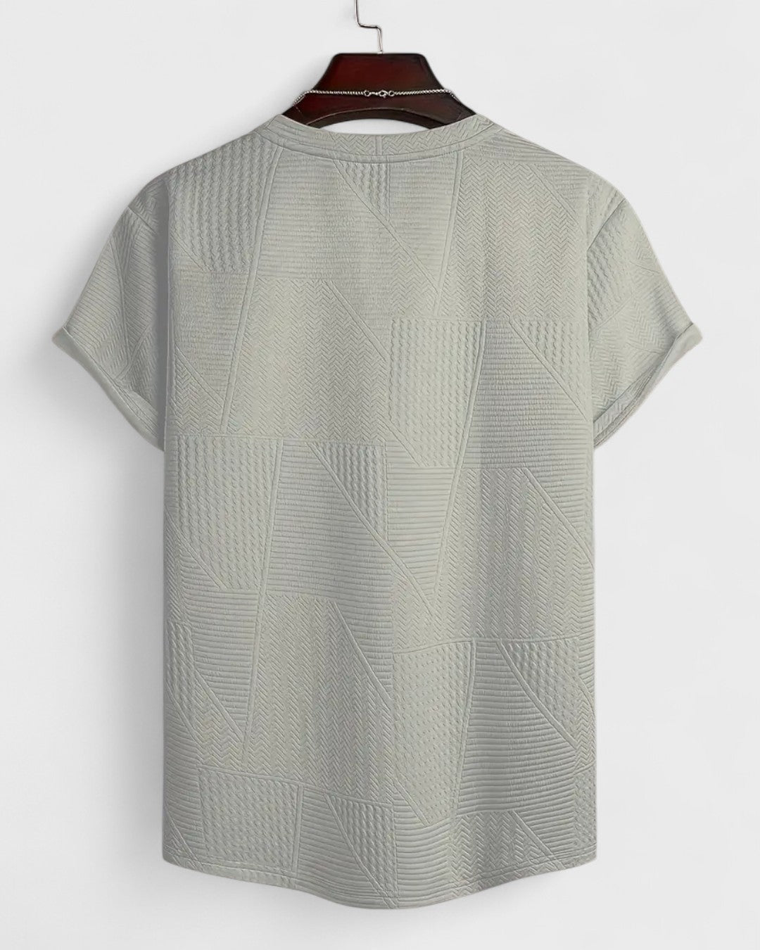T-shirt pour homme à motif jacquard blanc et marron
