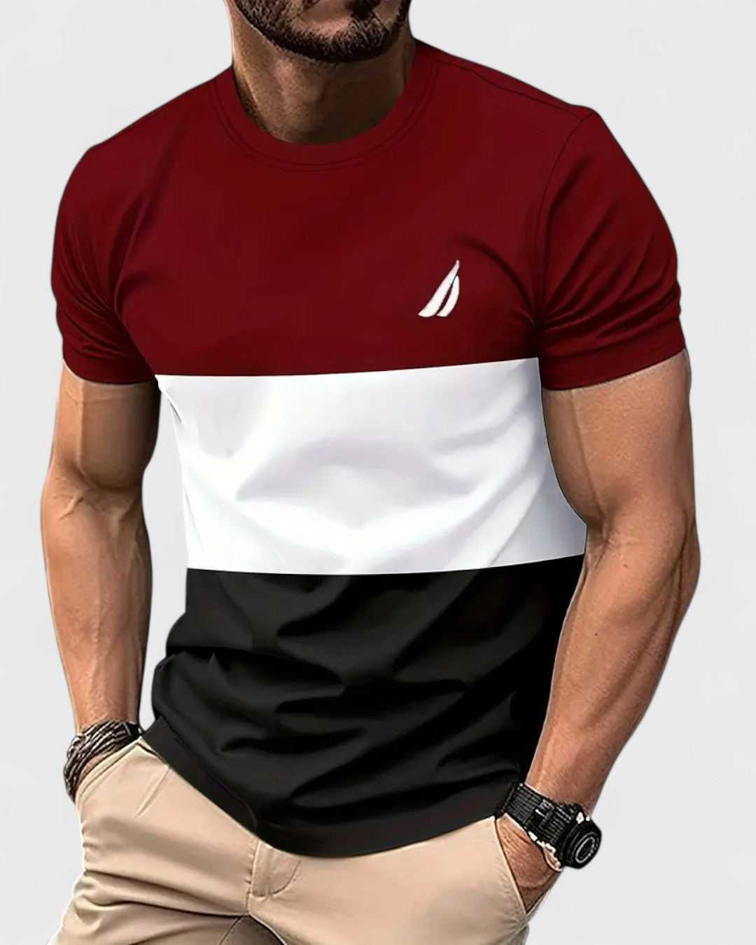 T-shirt homme en coton Color Block