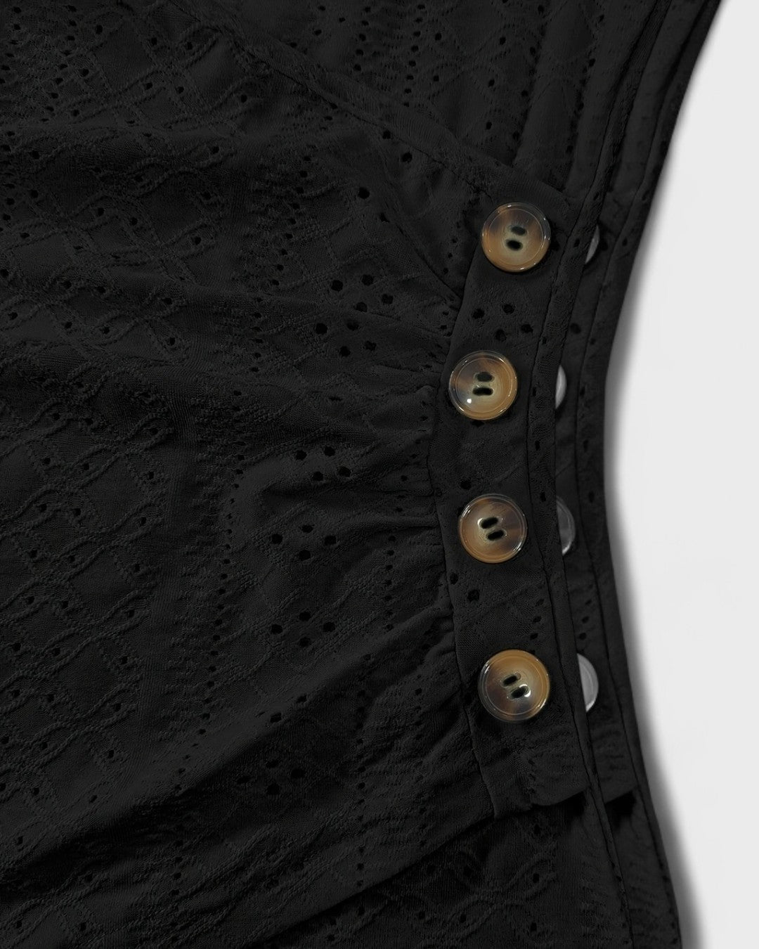 Haut portefeuille brodé à boutons