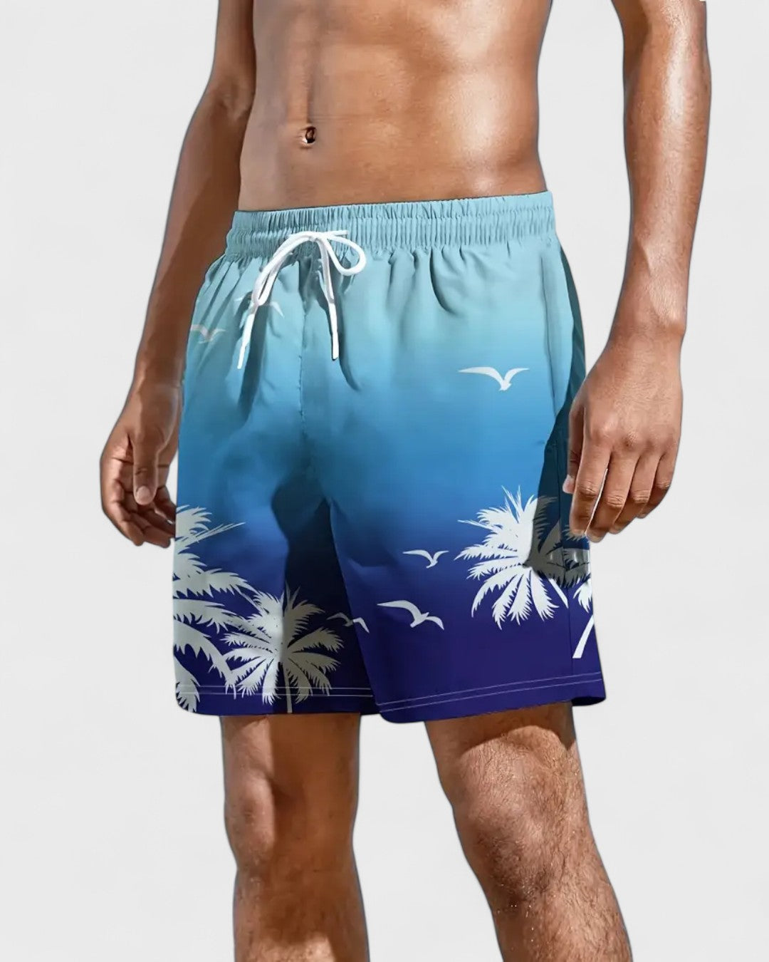 Short de plage à motifs géométriques