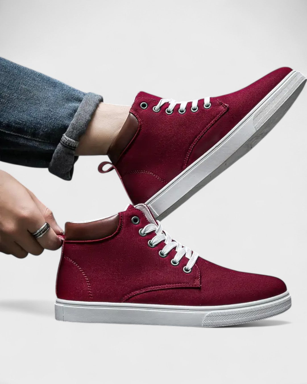Baskets montantes en toile pour homme