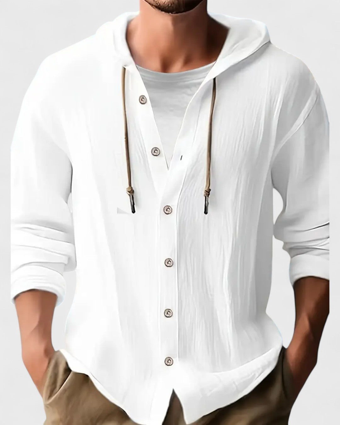 Chemise légère à capuche pour homme