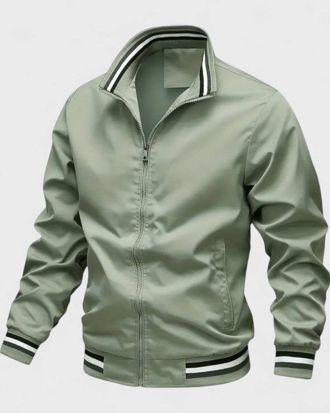 Blouson décontracté à col montant rayé