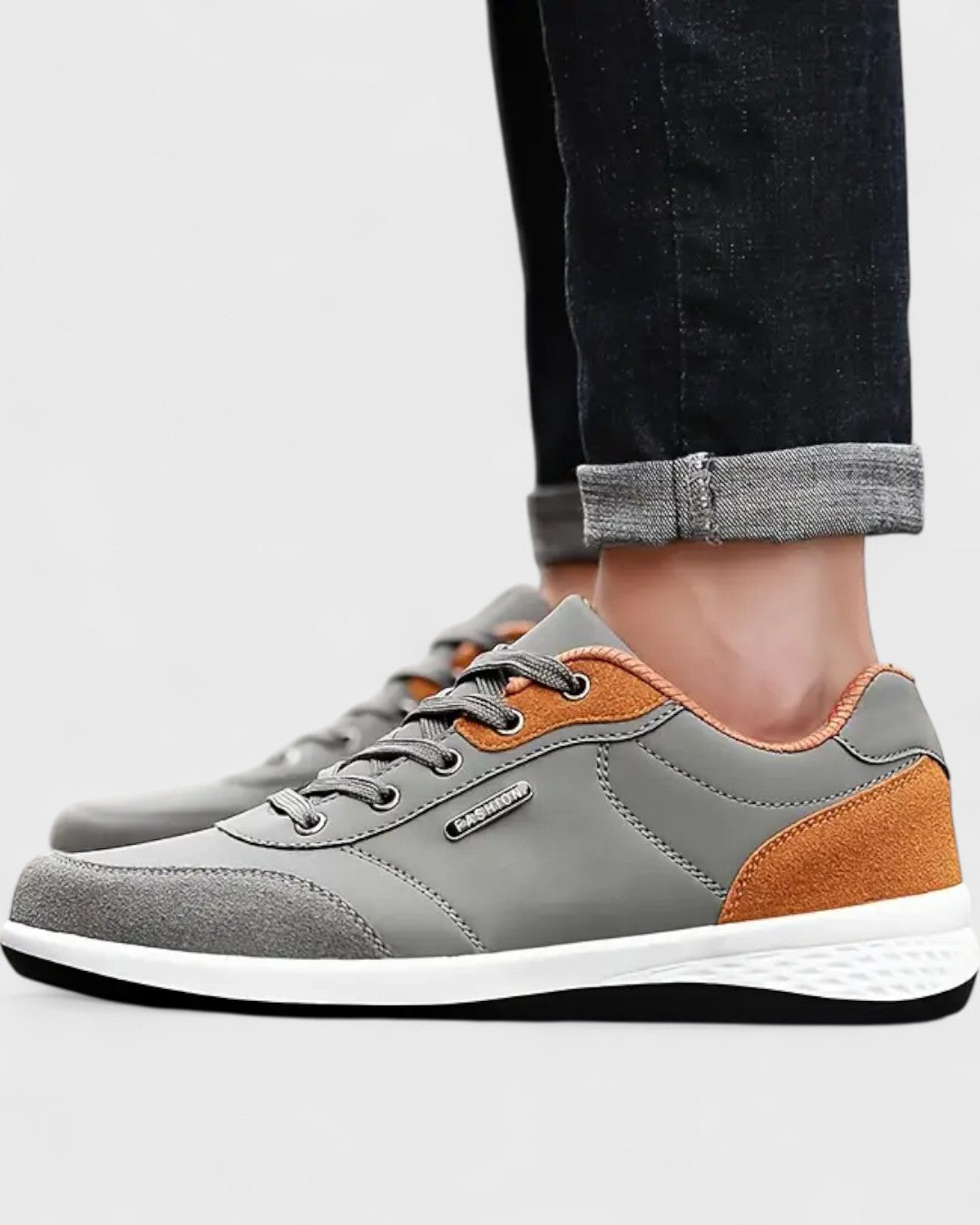 Baskets en cuir pour homme avec semelle légère