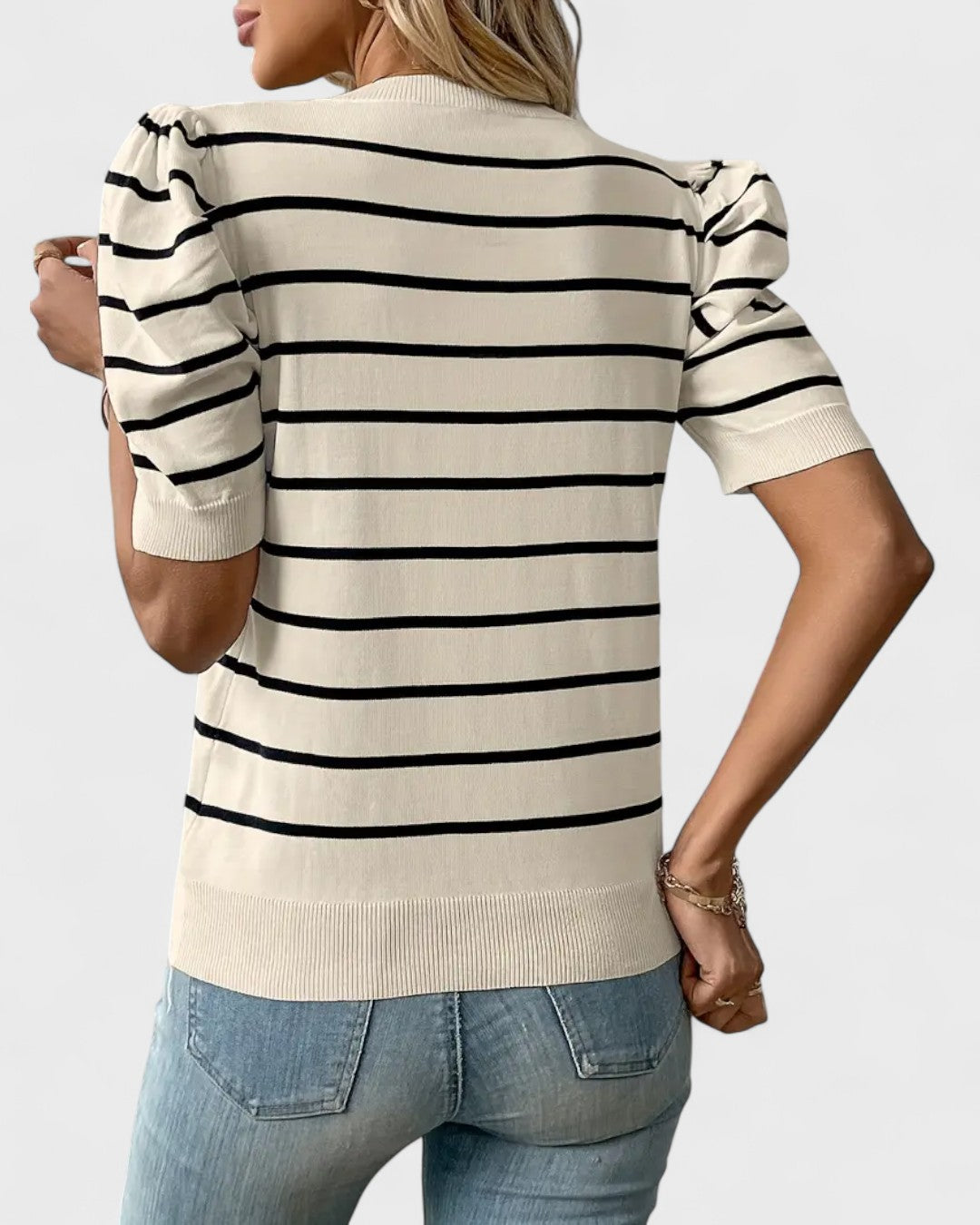 Chemise rayée à manches bouffantes