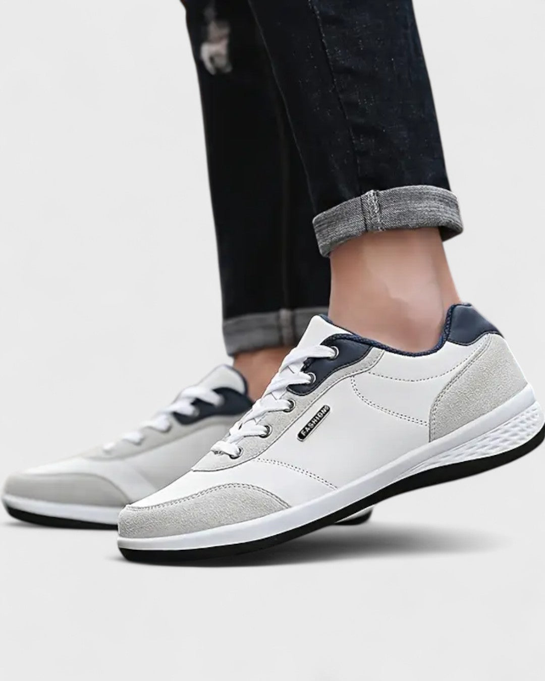 Baskets en cuir pour homme avec semelle légère