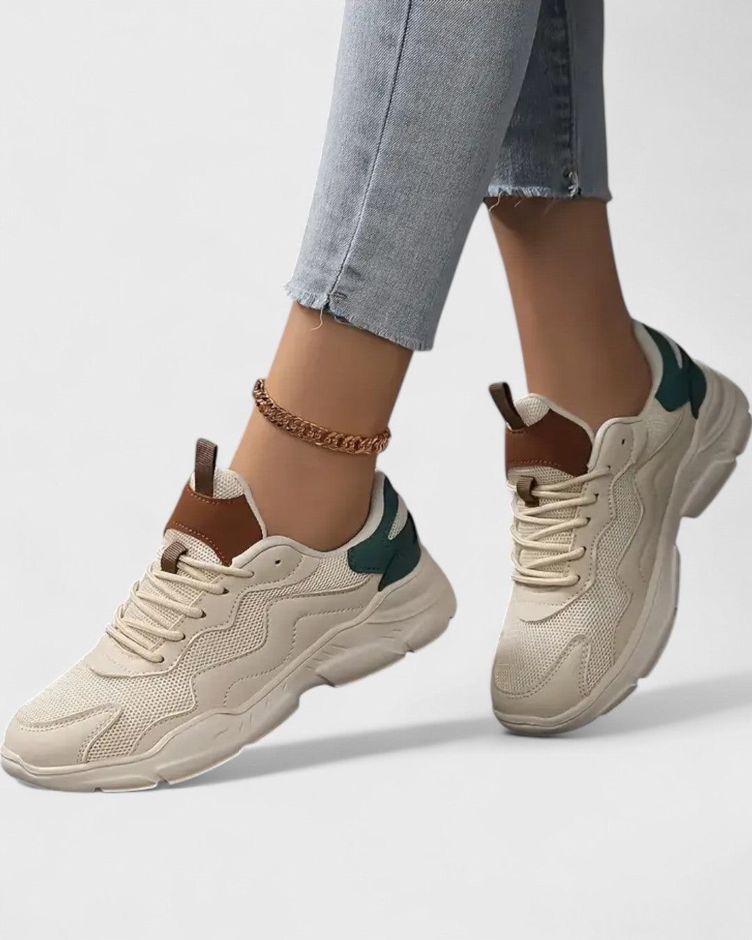 Patrycja | Baskets femme avec tige en mesh