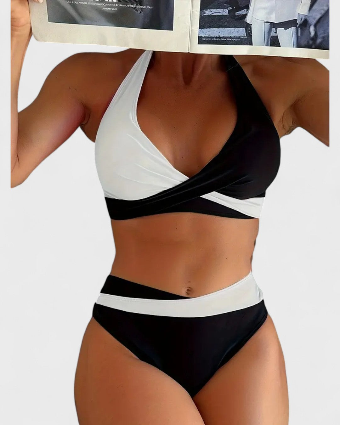 Maillot de bain deux pièces en blocs de couleurs
