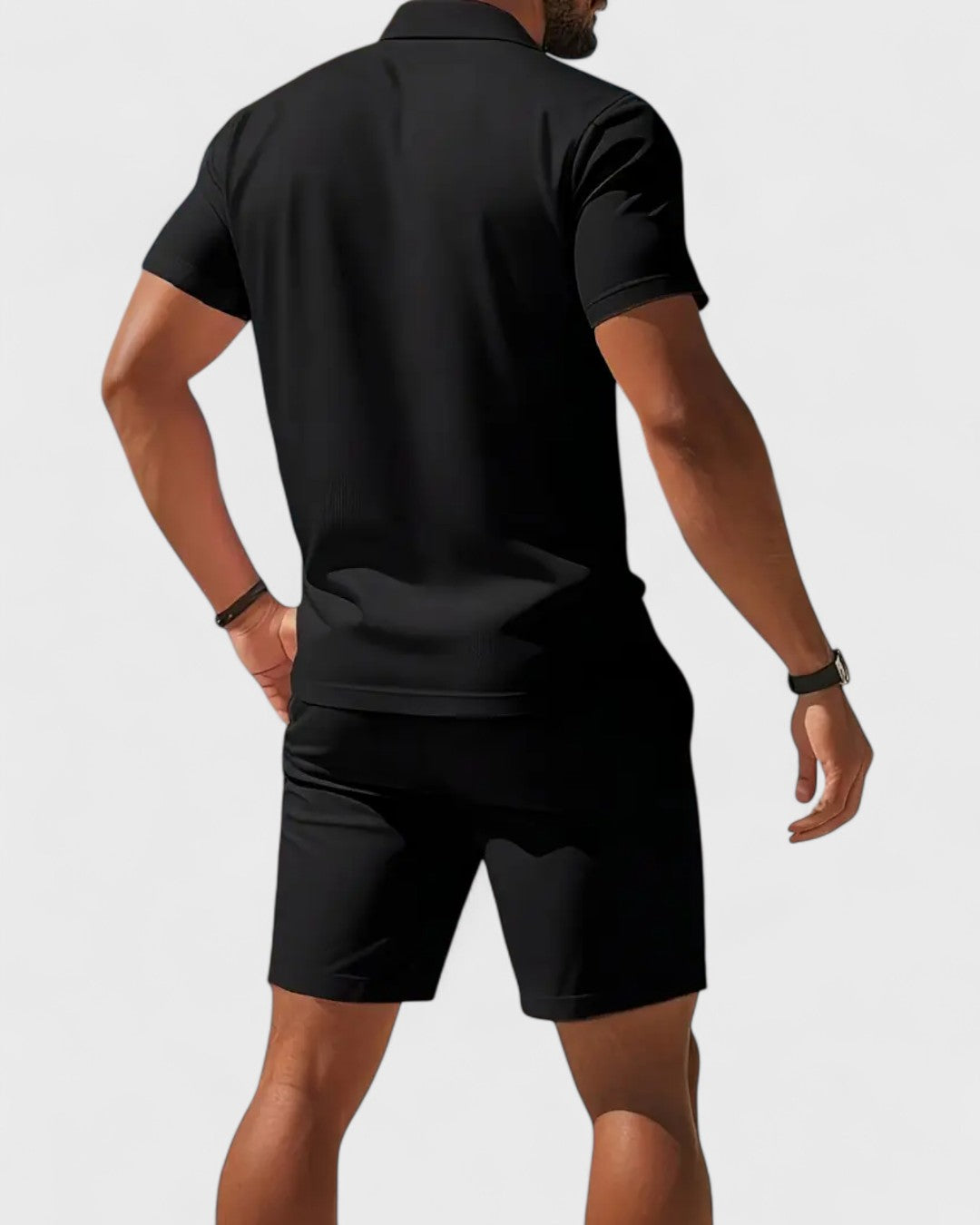 Ensemble polo maille légère et short d’été