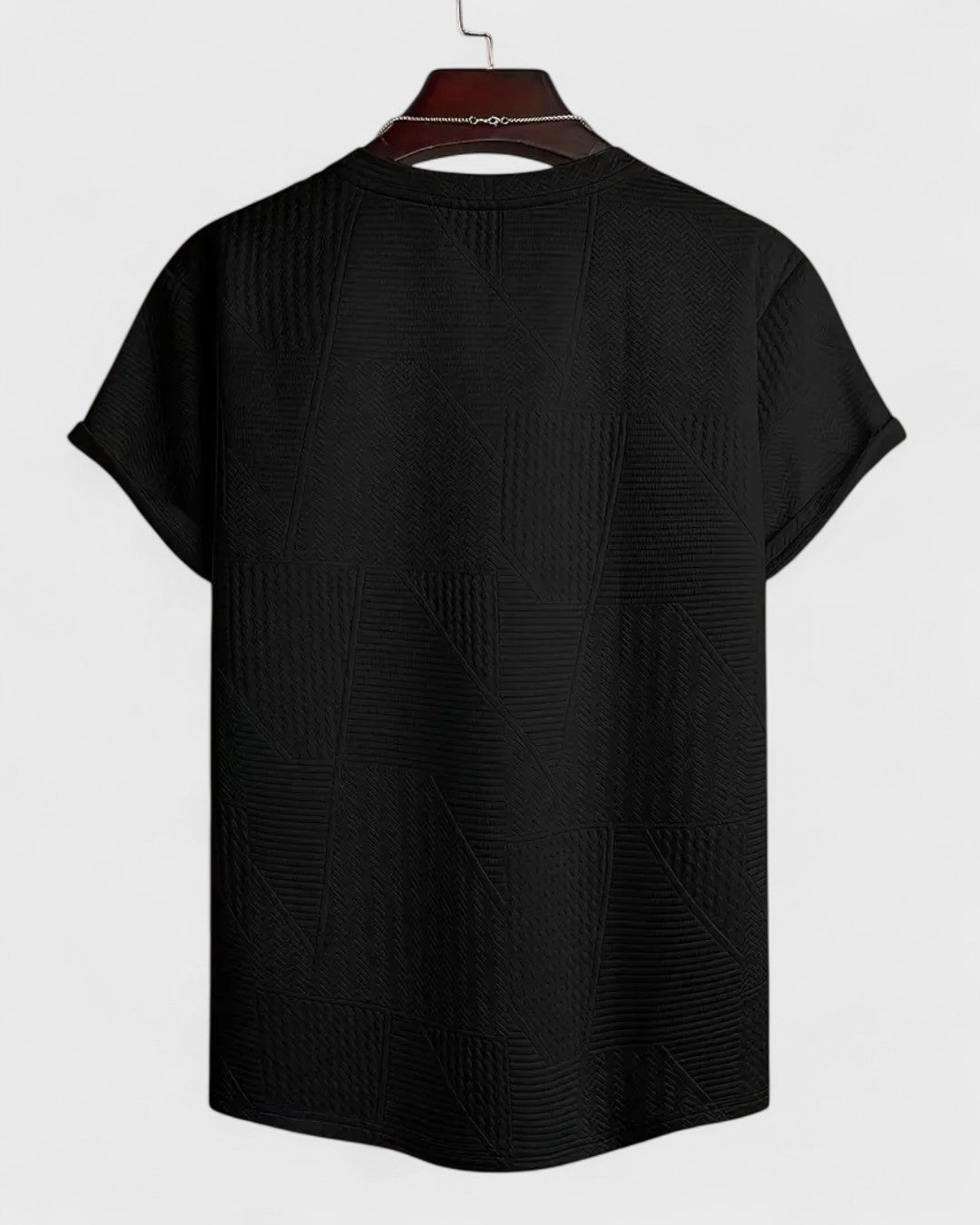 T-shirt pour homme à motif jacquard blanc et marron